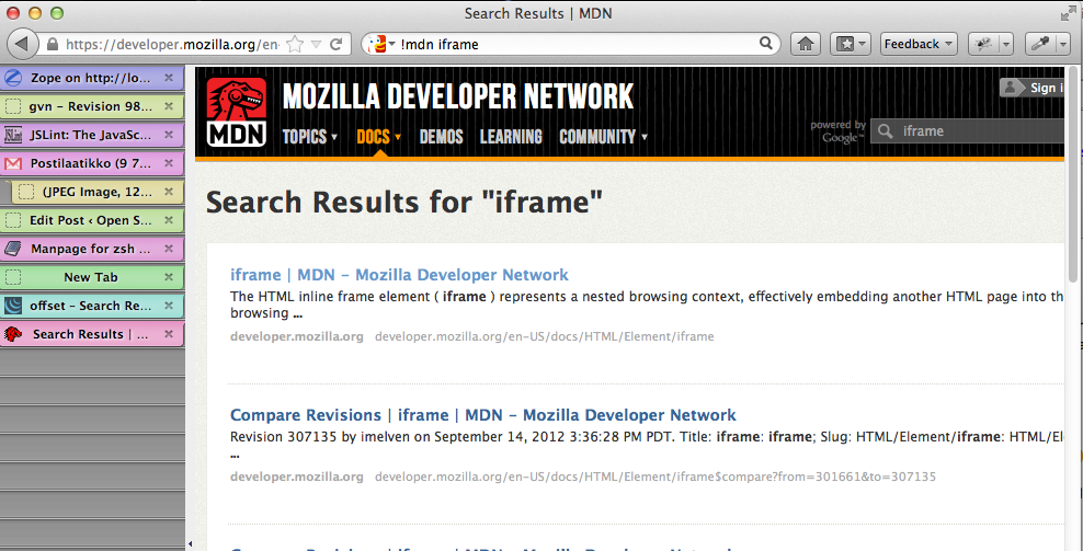 Mozilla developer Network.